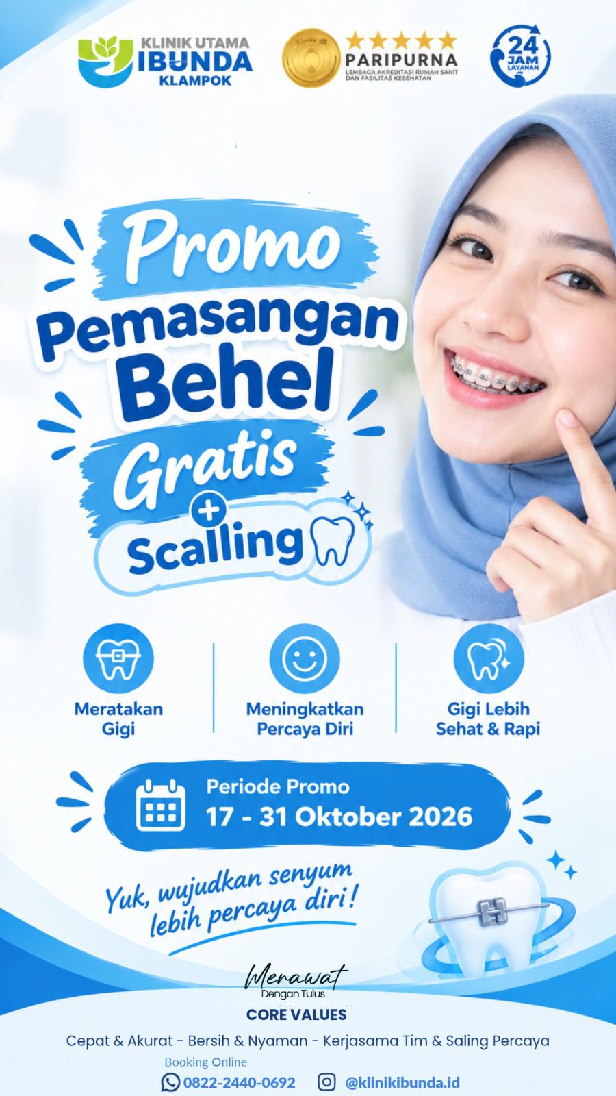 Promo Terbatas, Pasang Behel Gratis Scalling Gigi!